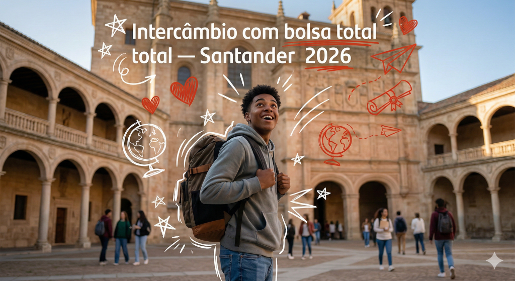 bolsas Santander Open Academy 2026 intercâmbio total Espanha Bolsas Santander Open Academy 2026: guia para famílias - Escola, Futuro & Intercâmbio