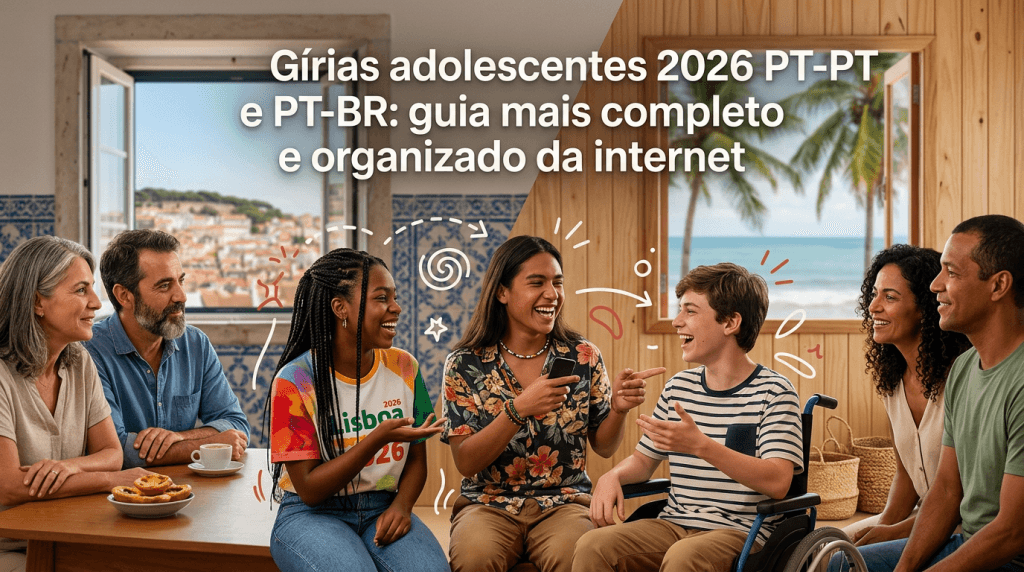 Do "pdp" ao "rizz", do "farmar aura" ao "bué" — glossário completo das gírias adolescentes de 2026 separado por Brasil, Portugal e termos universais.